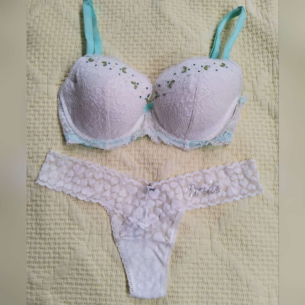 Victoria's Secret Bundle of Panties and Lined Demi Bra Size 34D/S